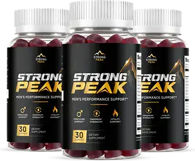 StrongPeak men's wellness gummy bottles